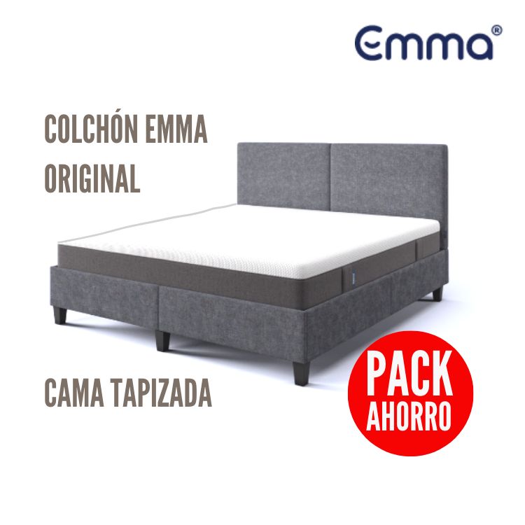 PACK AHORRO EMMA: Colchón emma original + Cama tapizada