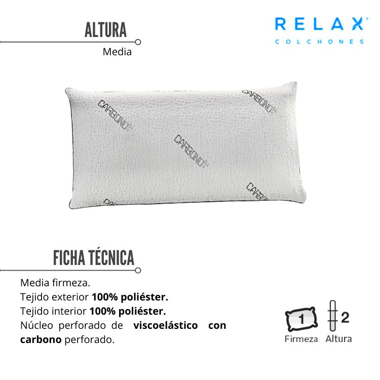 ALMOHADA VISCO FARMA CARBONO 135 CM