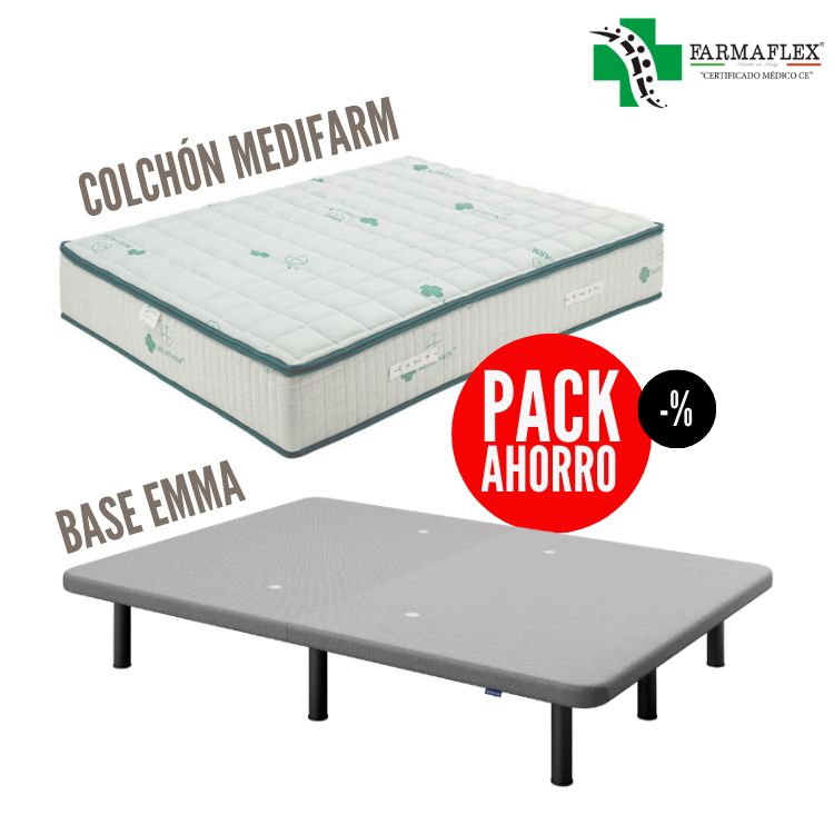 PACK Colchón MEDIFARM + Base tapizada
