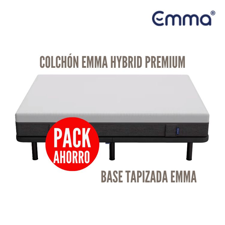 PACK EMMA Colchón Hybrid Premium + Base tapizada