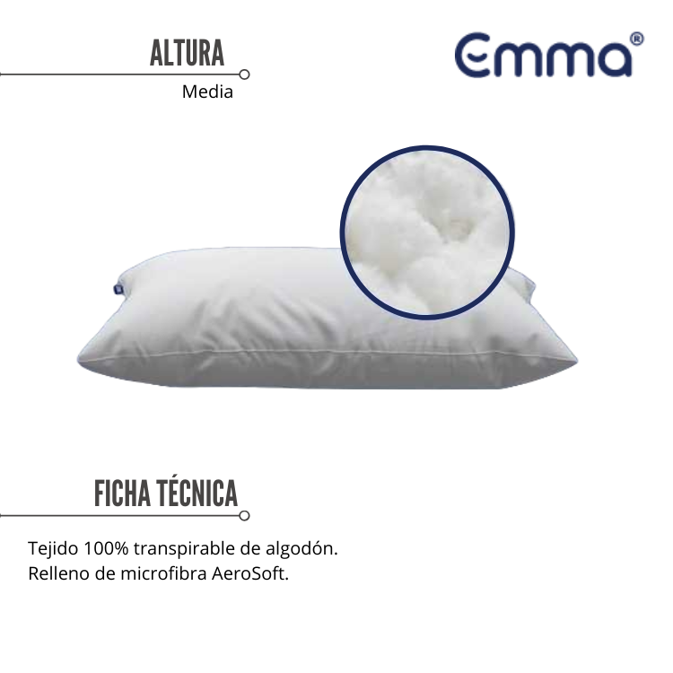 Almohada de Microfibra Emma - Hipoalergénica y transpirable