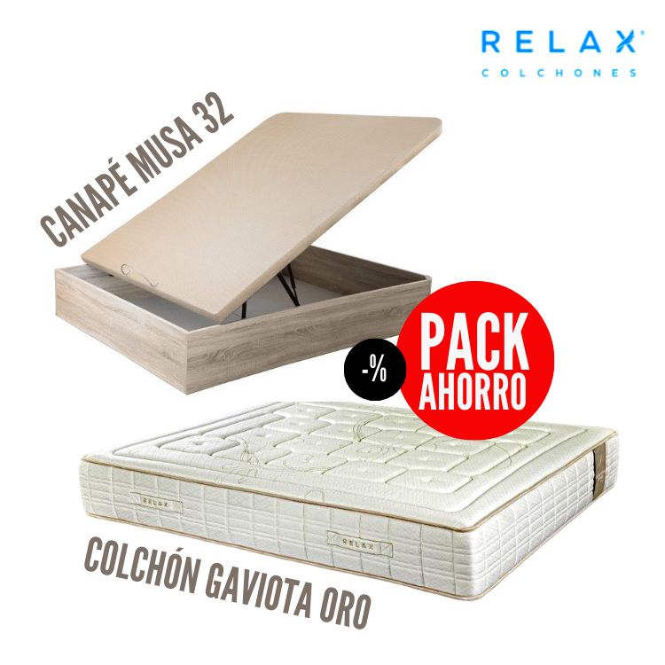 PACK RELAX Colchón Gaviota Oro + Canapé MUSA 32