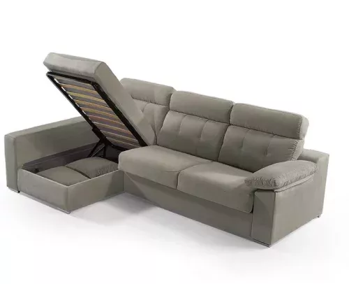 Sofá cama chaise longue + arcón
