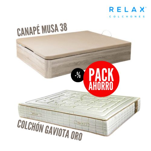 Canapé Abatible Relax Musa 3d Gran Capacidad Alturas 38/32 Cm - Natural -  180x190 Cm - Altura 38 Cm con Ofertas en Carrefour