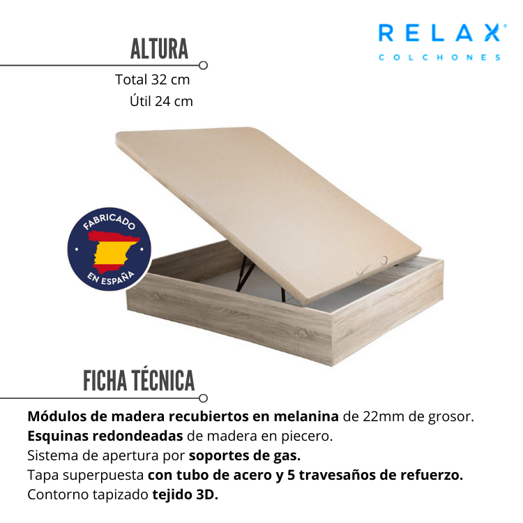 PACK Colchón B-BED 32 cm + Canapé Abatible PIKOLIN –