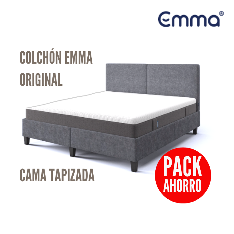 Cama tapizada emma y colchon