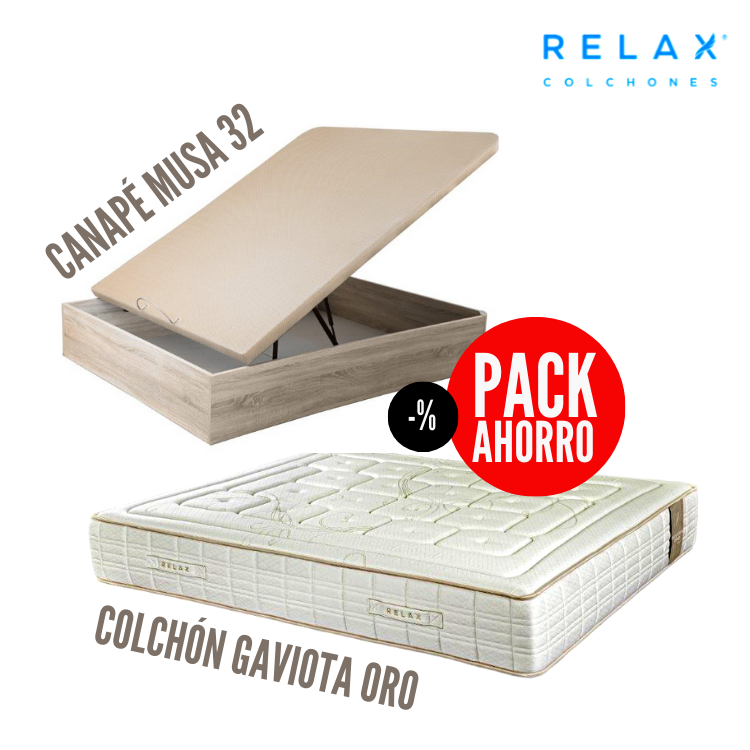 Pack relax colchon gaviota oro y canapé musa