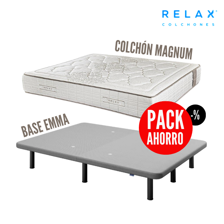 Pack ahorro colchon magnum de relax Pack relax colchon magnum y base emma