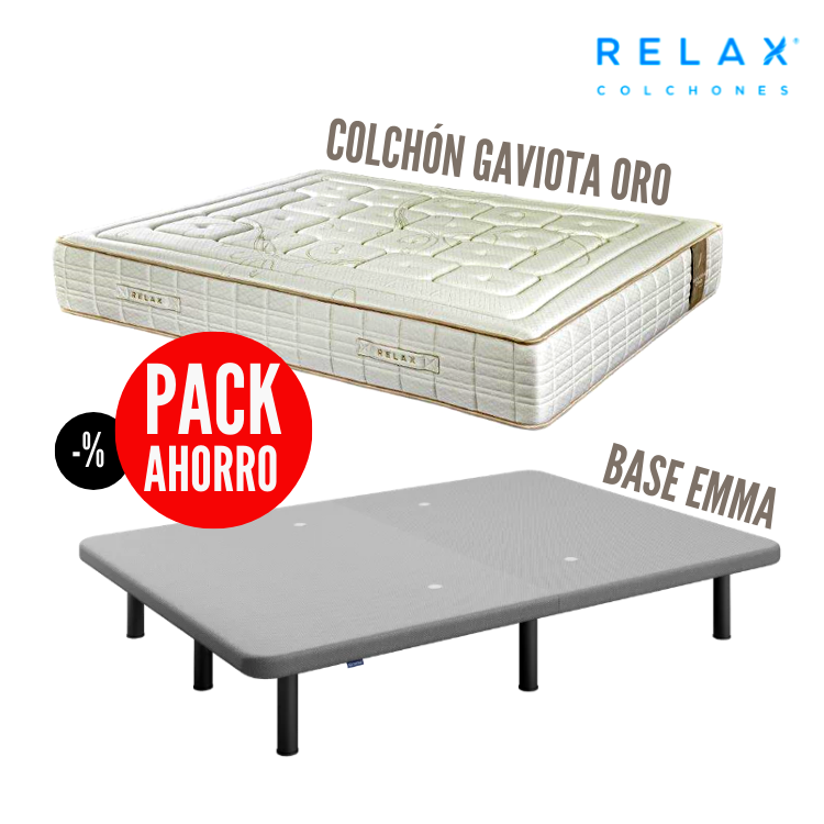 Pack relax colchon gaviota oro y base emma