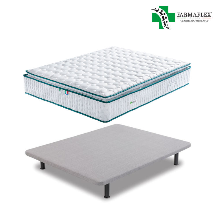 colchon MEDIFARM Y BASE TAPIZADA FLEX