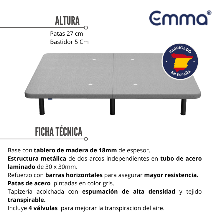 PACK Colchón Gaviota Oro + Base EMMA base emma